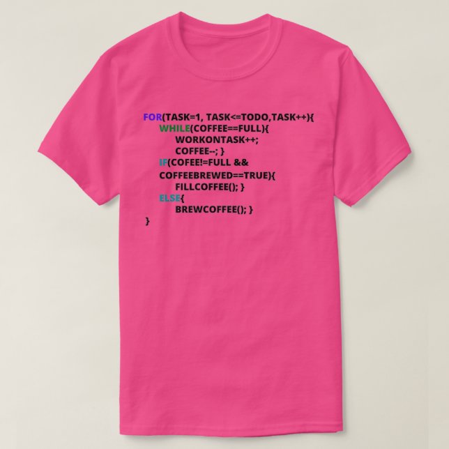 T-shirt Code café JAVA T (Design devant)