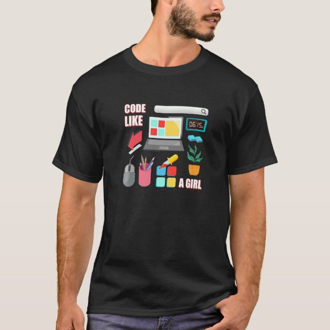 T-shirt Code Comme Une Fille Coder Programmer Logiciel Dév (Devant)