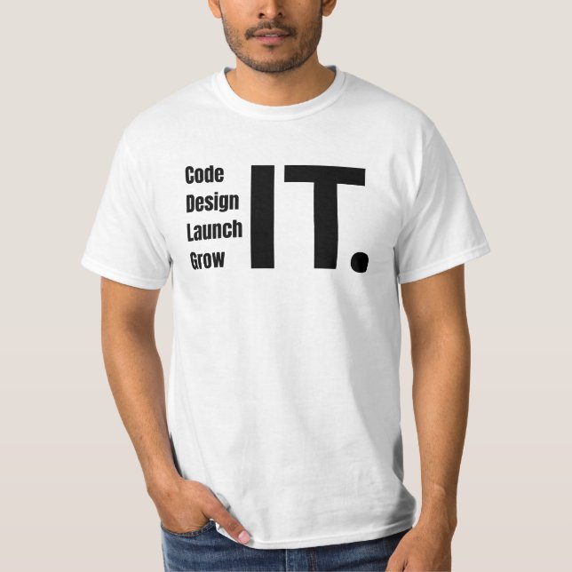 T-shirt Code, Conception, Lancement, Développer Il Minimal (Devant)