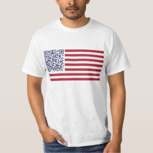T-shirt Code de l'hymne national QR de drapeau américain