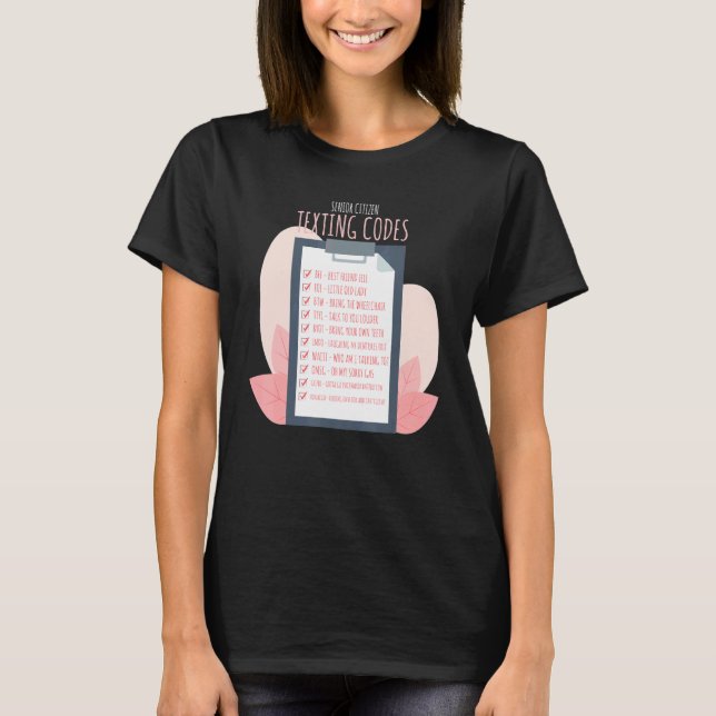T-shirt Code de SMS pour les seniors Personnes âgées Gran (Devant)