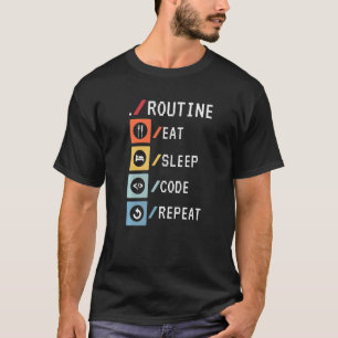 T-shirt Code de sommeil de consommation courante Reproduir