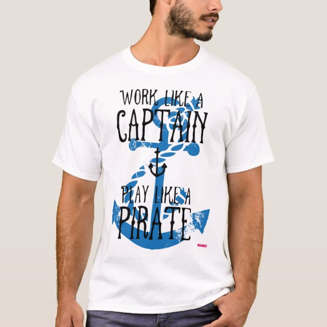 T-shirt Code du capitaine - Travaille dur, Joue à l’enfer  (Devant)