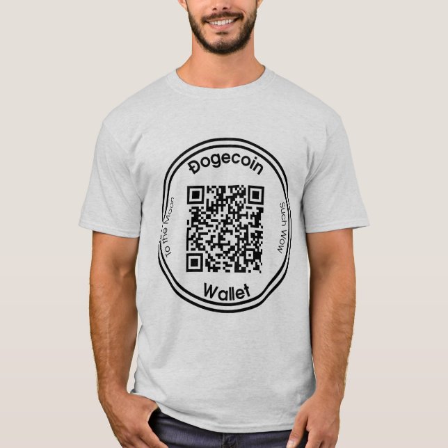 T-shirt Code du portefeuille QR de Dogecoin rond (Devant)