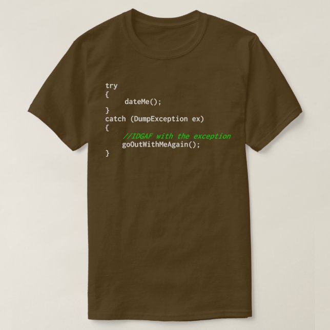 T-shirt Code exception du programmeur (Design devant)