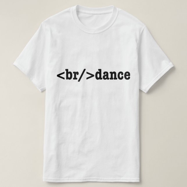 T-shirt code HTML de rupture (Design devant)
