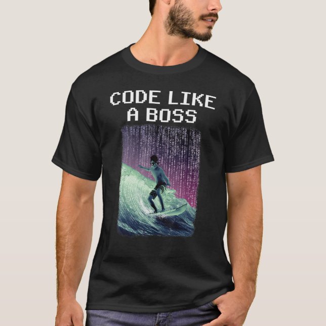 T-shirt Code like a boss 2 (Devant)