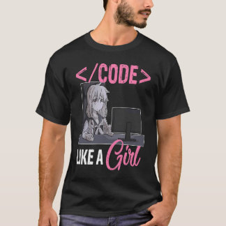 T-shirt Code Like A Girl Software Developer Coding Progra