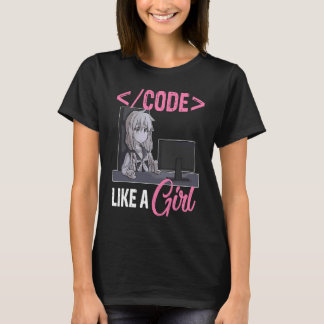 T-shirt Code Like A Girl Software Developer Coding Progra