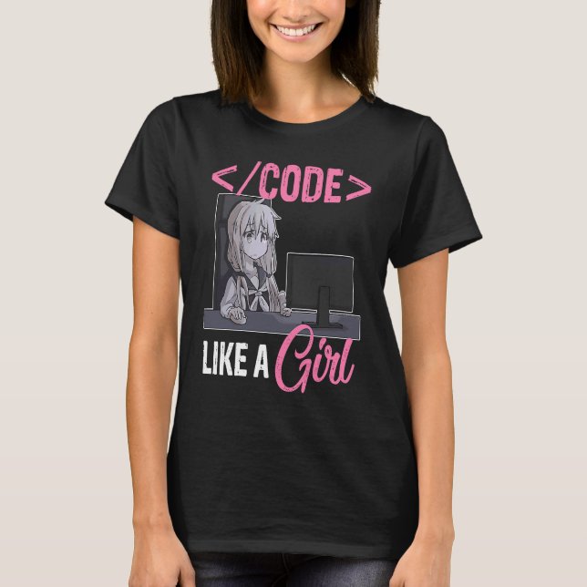 T-shirt Code Like A Girl Software Developer  Coding Progra (Devant)