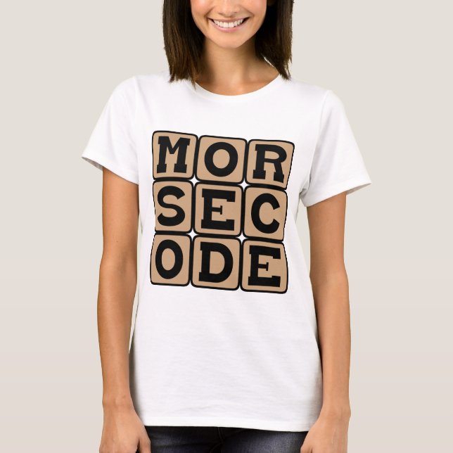 T-shirt Code Morse, Système de Points et Tirets (Devant)