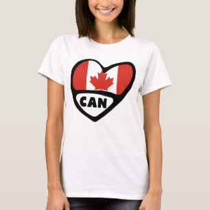 T-shirt Code pays du Canada Coeur du drapeau, CAN