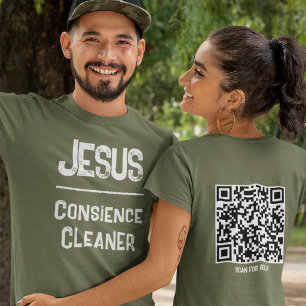 T-shirt Code QR Chrétien Jésus Pardonne Conscience Propre