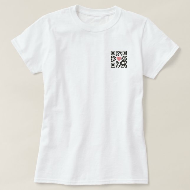 T-shirt Code QR d'amour (Design devant)