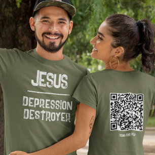 T-shirt Code QR Jésus - Écritures Destructrices de la Dépr