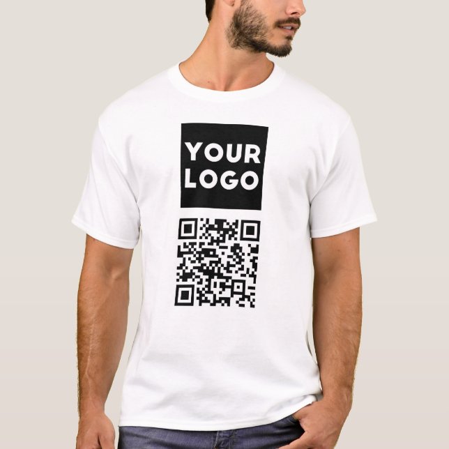 T-shirt Code QR modifiable et logo ou image de votre entre (Devant)