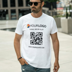 T-shirt Code QR personnalisé et logo d'entreprise promotio