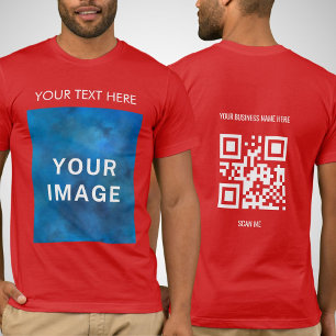T-shirt Code QR - Promotion du texte et de l'image personn