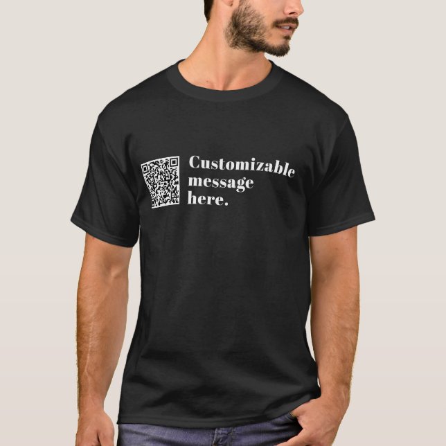 T-shirt Code QR téléchargé et texte rétro modifiable (Devant)