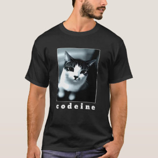 T-shirt Codéine Chat Noir Et Blanc