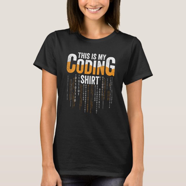 T-shirt Coder Apparel This Is My Coding  Programmer Geek M (Devant)
