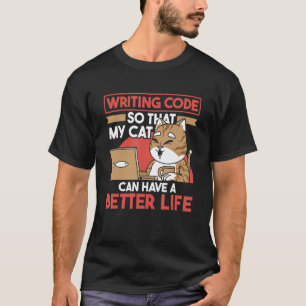 T-shirt Coder Développeur logiciel Ingénieur Coding Cat Pr