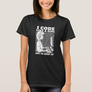 T-shirt Coder Girl Programmation Coding Software Developer