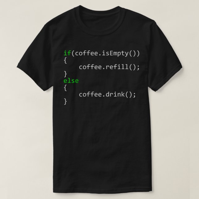 T-shirt Codeur informatique Coder programmeur de café (Design devant)
