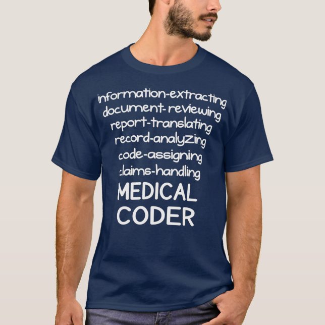T-shirt Codeur Médicale amusant Biller de codage Médicale (Devant)