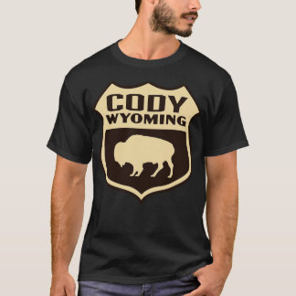 T-shirt Cody Wyoming Retro Buffalo Shield Tan