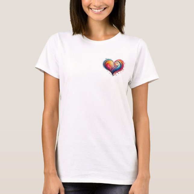 T-shirt Coeur Abstrait (Devant)
