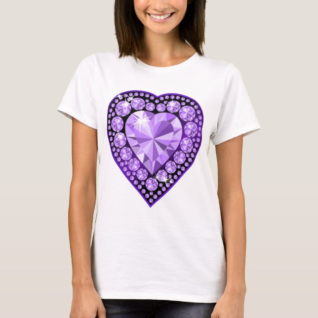 T-shirt Coeur Amethyst Gem (Devant)