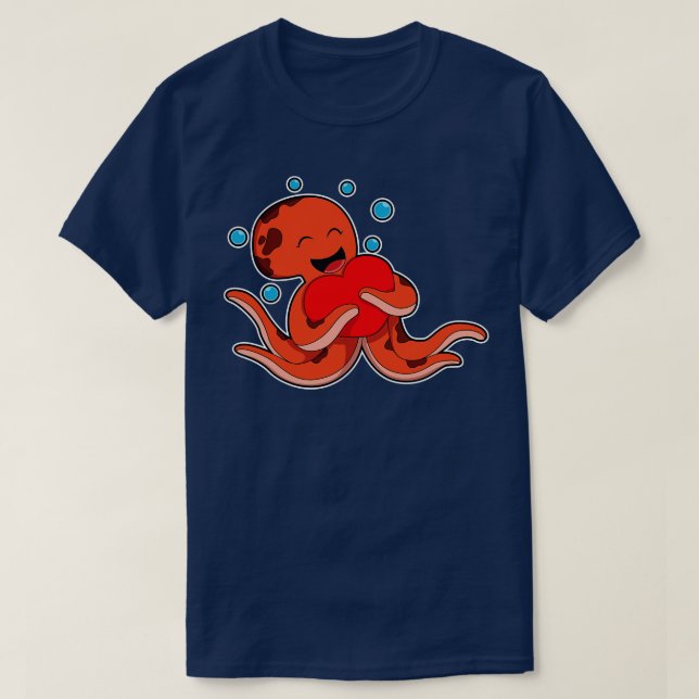 T-shirt Coeur amour Octopus (Design devant)