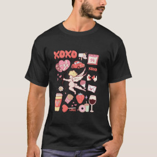 T-shirt Coeur amusant Cupid Love Couple XOXO Vin Happy Val
