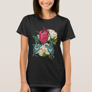 T-shirt Coeur Anatomique Et Fleurs Docteur Valentine