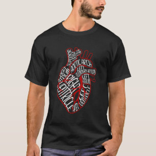 T-shirt Coeur Anatomique Parties Médicales Du Coeur Pour C