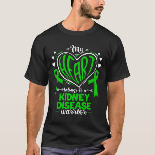 T-shirt Coeur Appartient À Un Guerrier De Maladie Du Rein
