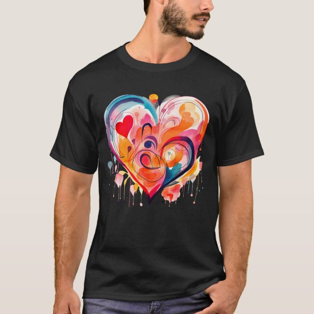 T-shirt Coeur aquarelle (Devant)