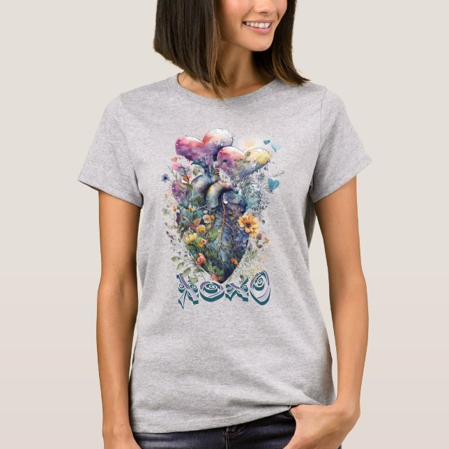 T-shirt Coeur aquarelle (Devant)