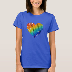 T-shirt Coeur arc-en-ciel