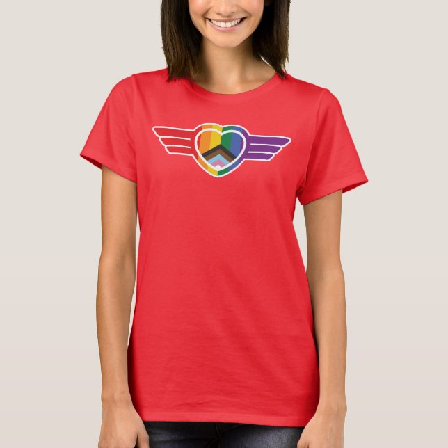 T-shirt Coeur arc-en-ciel avec ailes (Devant)