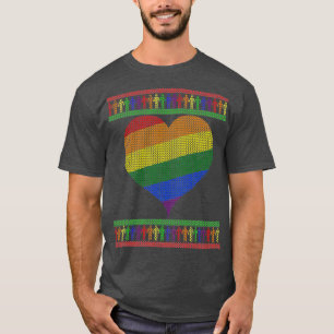 T-shirt Coeur arc-en-ciel de Noël gay 2