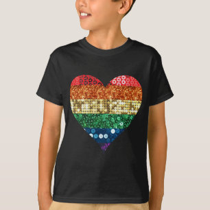 T-shirt coeur arc-en-ciel lgbt