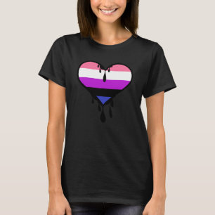 T-shirt Coeur aspirant Genderfluide Fierté