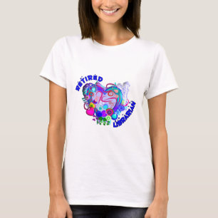 T-shirt Coeur bleu Artsy retiré de bibliothécaire rétro
