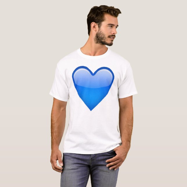 T-shirt Coeur bleu - Emoji (Devant entier)