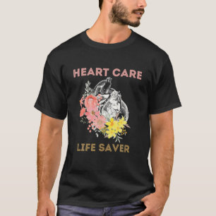 T-shirt Coeur Botanique Et Fleurs Soins Cardiaques Économi