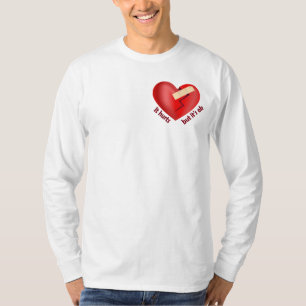T-shirt Cœur brisé guéri avec un pansement et citation de