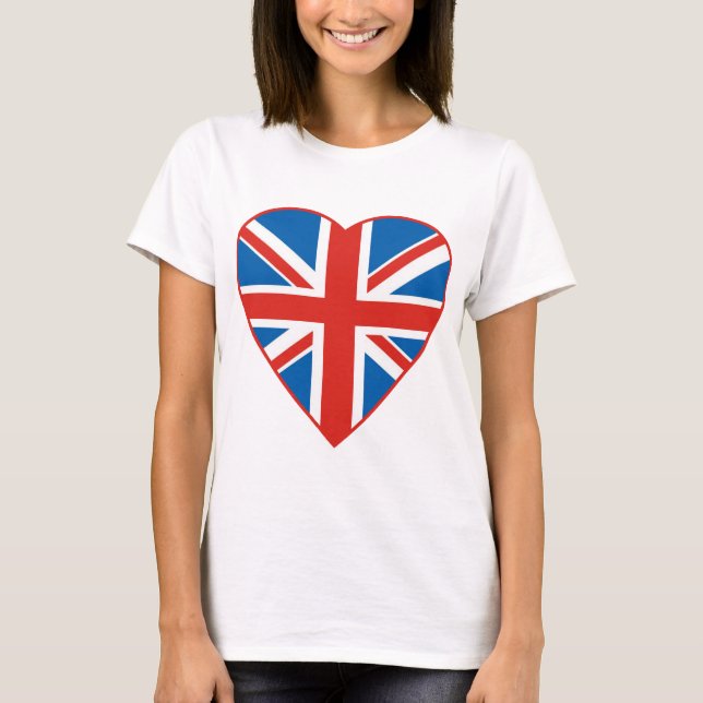 T-shirt Coeur britannique de drapeau (Devant)