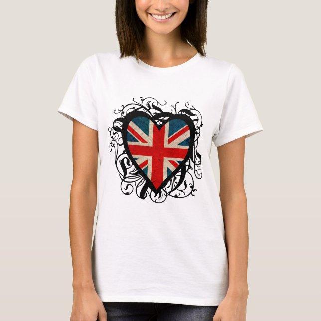 T-shirt Coeur britannique décoratif (Devant)